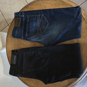 2-Express Jeans 30x32 Rocco slim fit skinny leg, Black & Blue